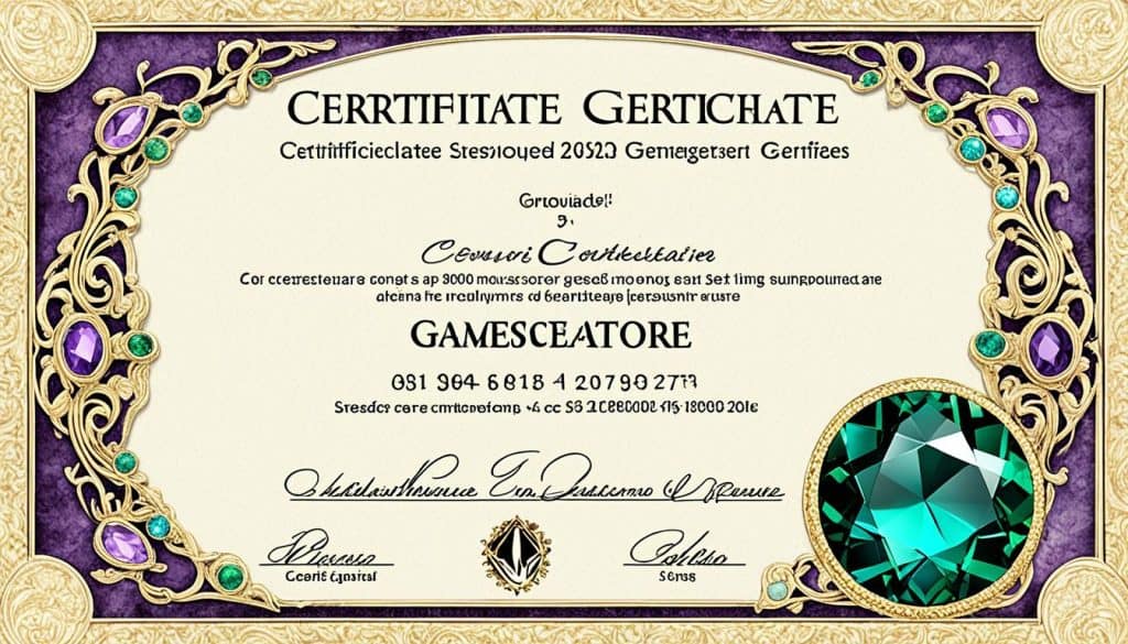 gemstone certificate gemstone certificate