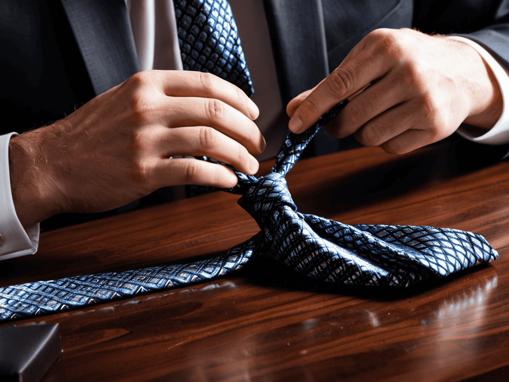 A Step-by-step Visual Guide on How to Tie a Perfect Windsor Knot 3 Tying Harmony With Earthy Elegance