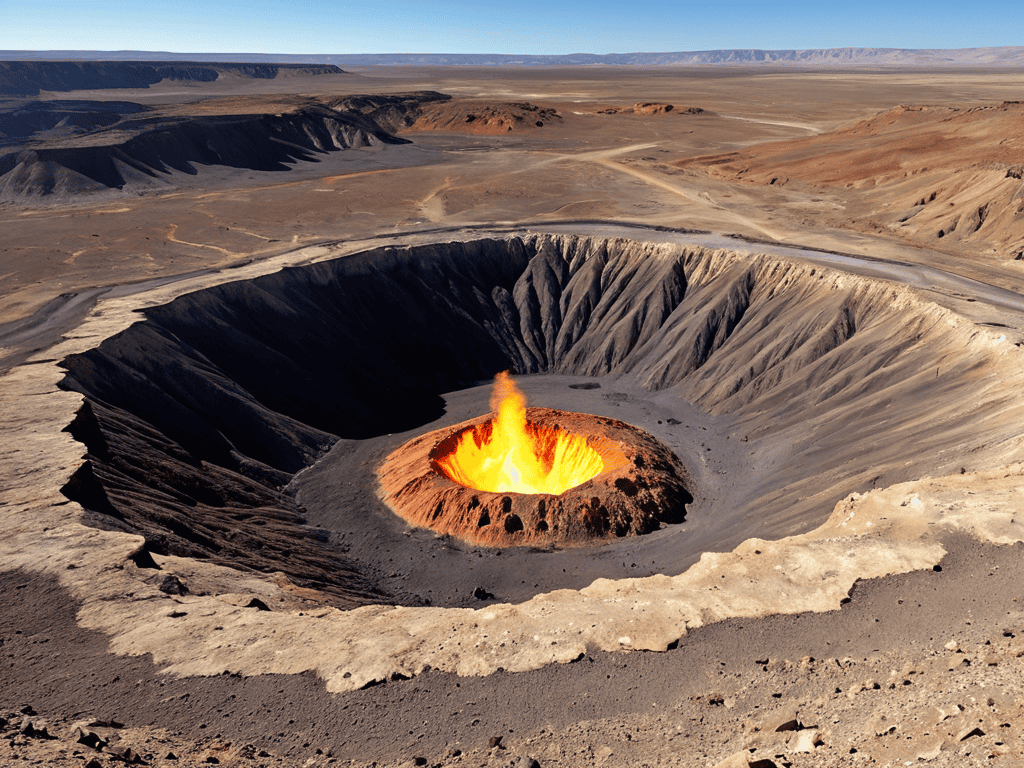 Darvaza Gas Crater flames